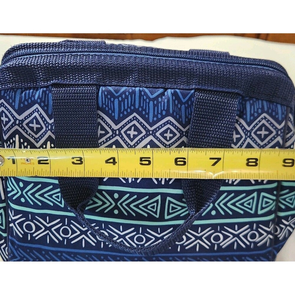 Fit & Fresh Adults Insulated Lunch Bag Work Food Containers Geometric Blue - Picture 9 of 11
